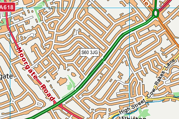 S60 3JG map - OS VectorMap District (Ordnance Survey)