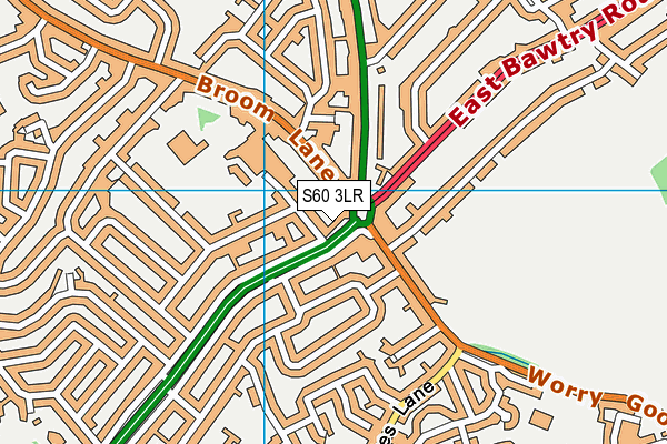 S60 3LR map - OS VectorMap District (Ordnance Survey)