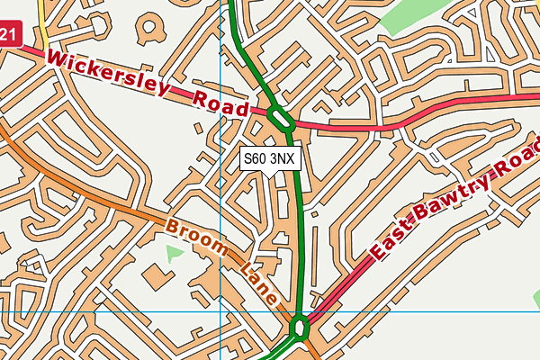 S60 3NX map - OS VectorMap District (Ordnance Survey)