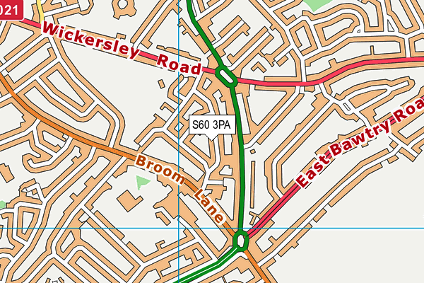 S60 3PA map - OS VectorMap District (Ordnance Survey)