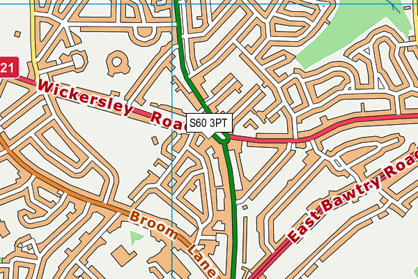 S60 3PT map - OS VectorMap District (Ordnance Survey)