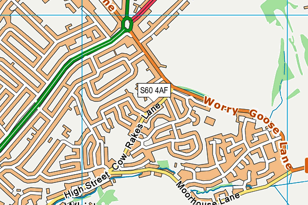 S60 4AF map - OS VectorMap District (Ordnance Survey)