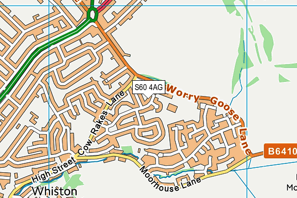 Whiston Worry Goose School (Closed) map (S60 4AG) - OS VectorMap District (Ordnance Survey)