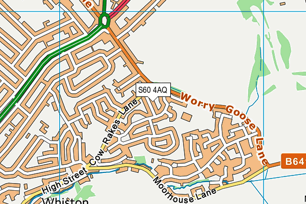S60 4AQ map - OS VectorMap District (Ordnance Survey)