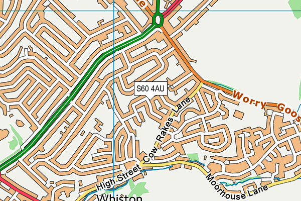 S60 4AU map - OS VectorMap District (Ordnance Survey)