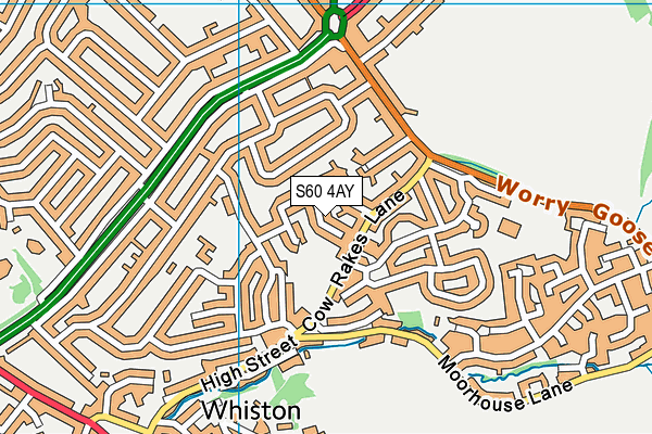 S60 4AY map - OS VectorMap District (Ordnance Survey)