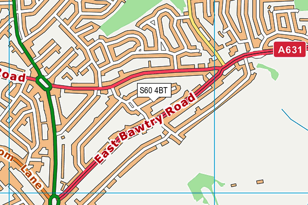 S60 4BT map - OS VectorMap District (Ordnance Survey)