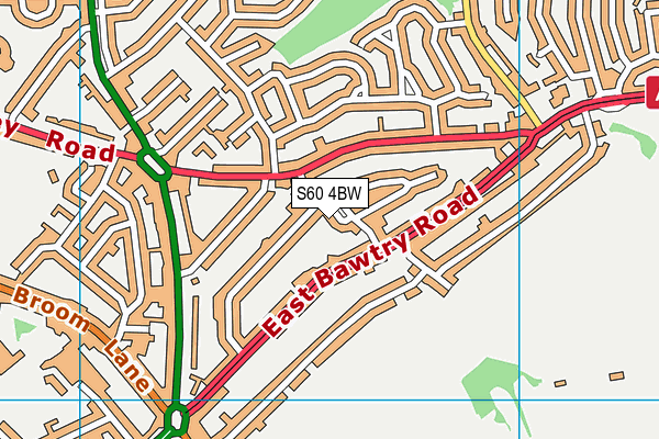 S60 4BW map - OS VectorMap District (Ordnance Survey)