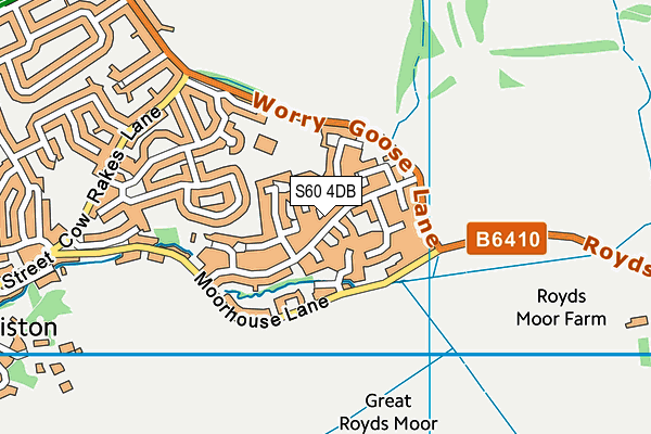 S60 4DB map - OS VectorMap District (Ordnance Survey)