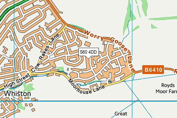 S60 4DD map - OS VectorMap District (Ordnance Survey)