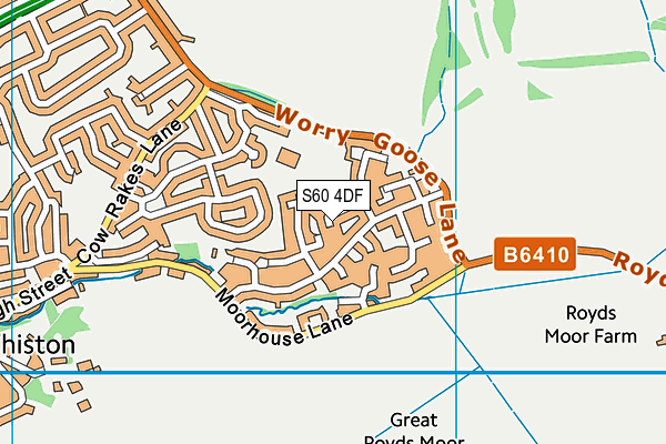 S60 4DF map - OS VectorMap District (Ordnance Survey)