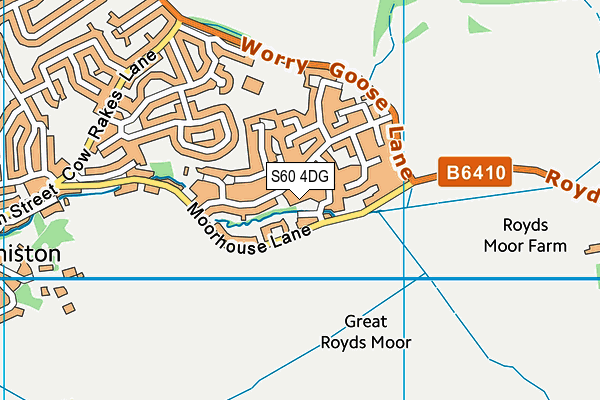 S60 4DG map - OS VectorMap District (Ordnance Survey)