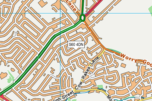 S60 4DN map - OS VectorMap District (Ordnance Survey)