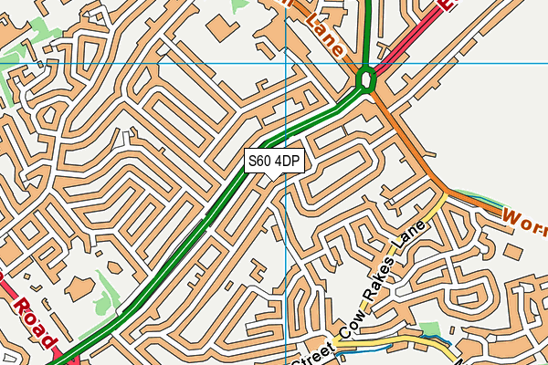 S60 4DP map - OS VectorMap District (Ordnance Survey)