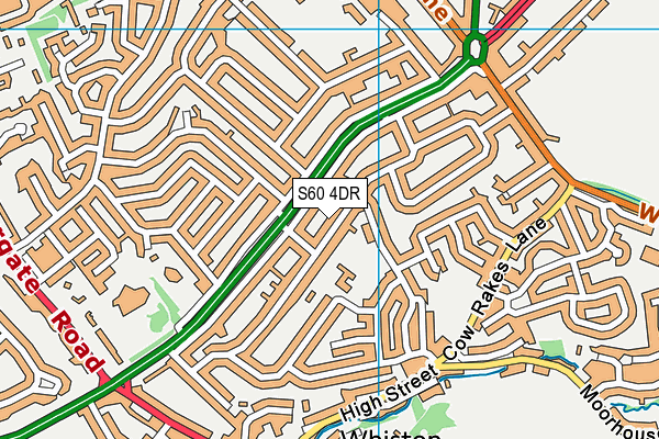 S60 4DR map - OS VectorMap District (Ordnance Survey)