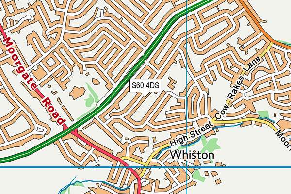 S60 4DS map - OS VectorMap District (Ordnance Survey)