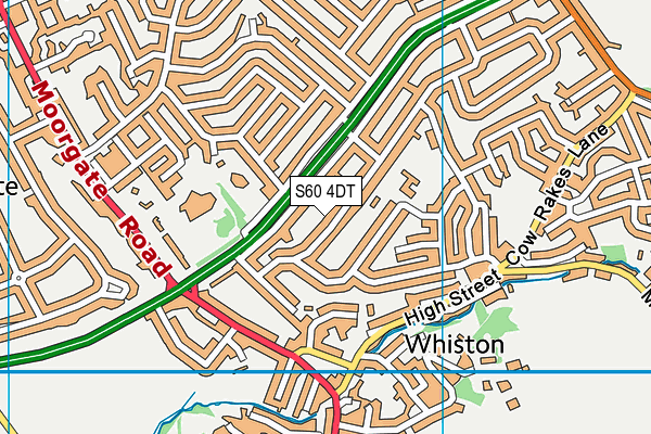 S60 4DT map - OS VectorMap District (Ordnance Survey)