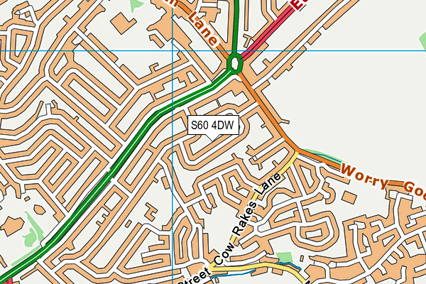 S60 4DW map - OS VectorMap District (Ordnance Survey)