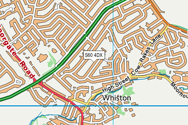 Whiston Junior and Infant School map (S60 4DX) - OS VectorMap District (Ordnance Survey)