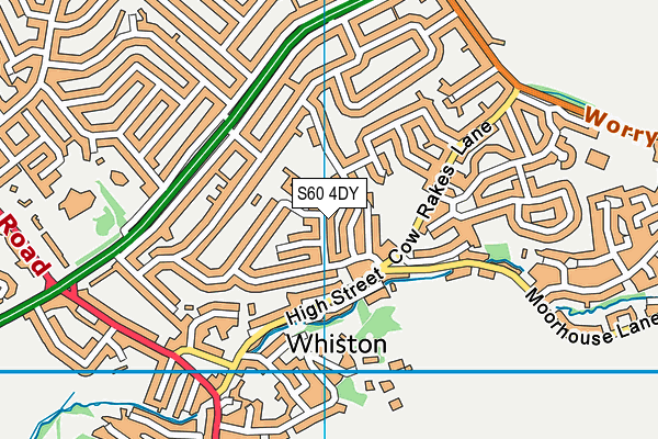 S60 4DY map - OS VectorMap District (Ordnance Survey)