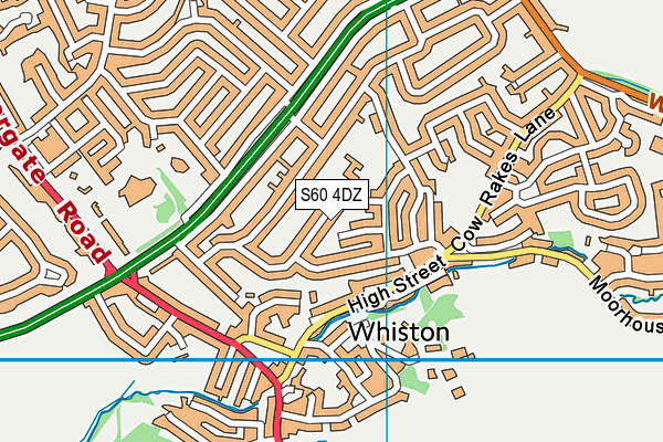 S60 4DZ map - OS VectorMap District (Ordnance Survey)