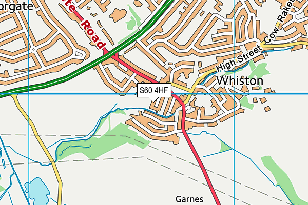 Whiston Parish Hall map (S60 4HF) - OS VectorMap District (Ordnance Survey)