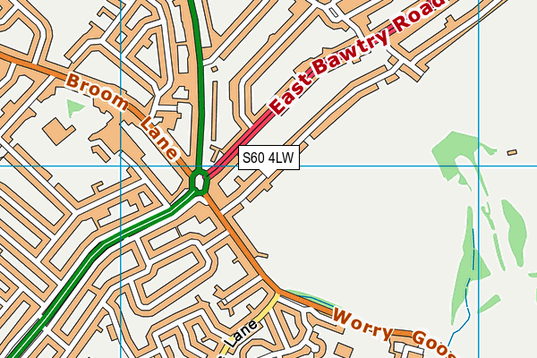 S60 4LW map - OS VectorMap District (Ordnance Survey)