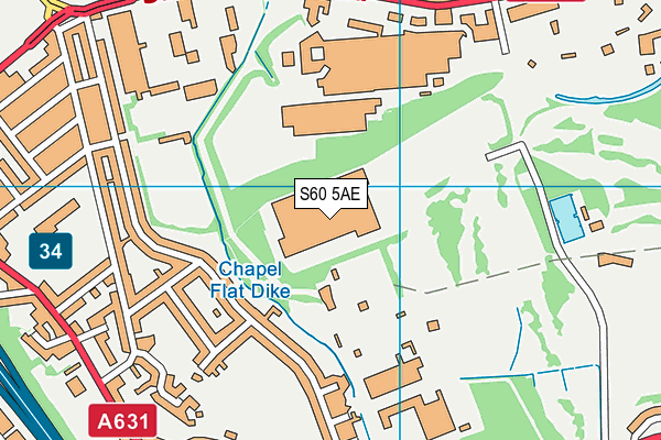 S60 5AE map - OS VectorMap District (Ordnance Survey)