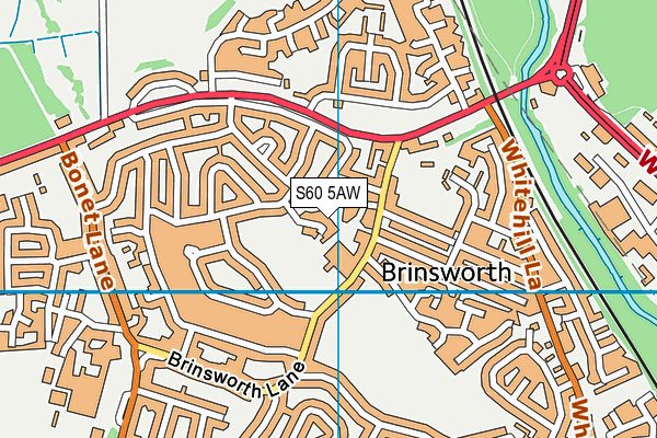 S60 5AW map - OS VectorMap District (Ordnance Survey)