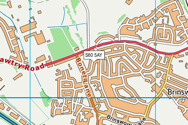 S60 5AY map - OS VectorMap District (Ordnance Survey)