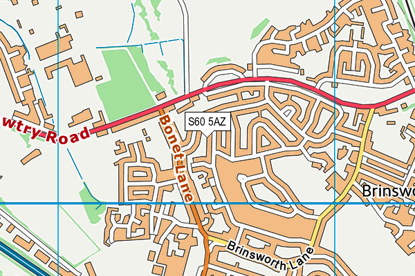 S60 5AZ map - OS VectorMap District (Ordnance Survey)