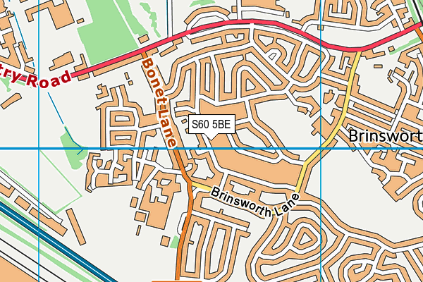 S60 5BE map - OS VectorMap District (Ordnance Survey)