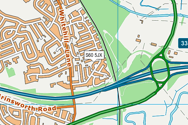 S60 5JX map - OS VectorMap District (Ordnance Survey)