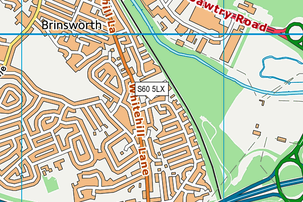 S60 5LX map - OS VectorMap District (Ordnance Survey)