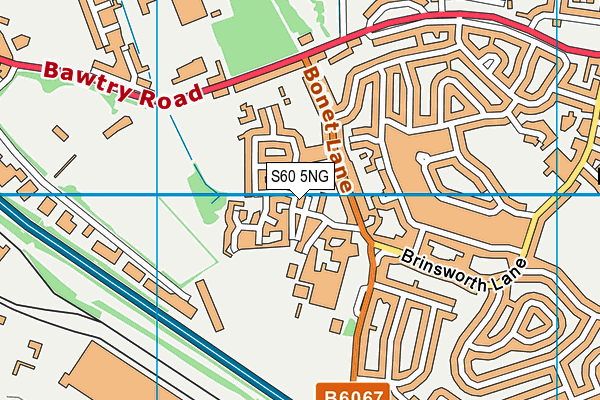 S60 5NG map - OS VectorMap District (Ordnance Survey)