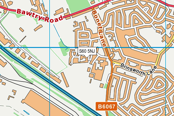 S60 5NJ map - OS VectorMap District (Ordnance Survey)