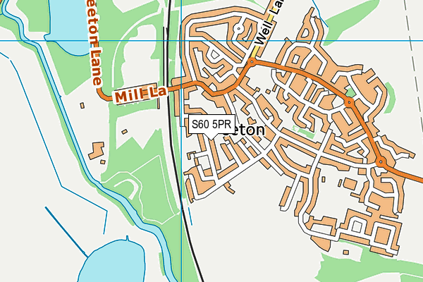 S60 5PR map - OS VectorMap District (Ordnance Survey)