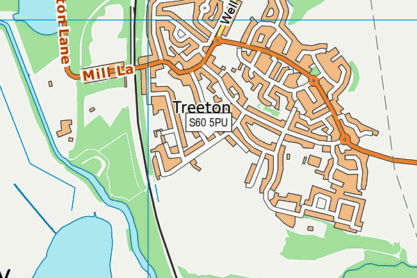 Treeton Memorial Playing Field map (S60 5PU) - OS VectorMap District (Ordnance Survey)