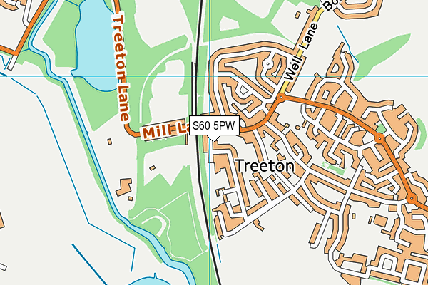 S60 5PW map - OS VectorMap District (Ordnance Survey)