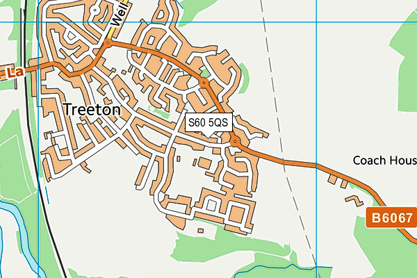 Treeton C Of E Primary School map (S60 5QS) - OS VectorMap District (Ordnance Survey)
