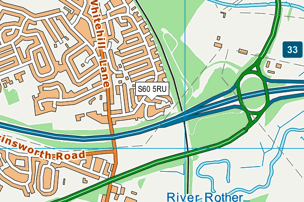 S60 5RU map - OS VectorMap District (Ordnance Survey)