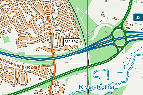 S60 5RX map - OS VectorMap District (Ordnance Survey)