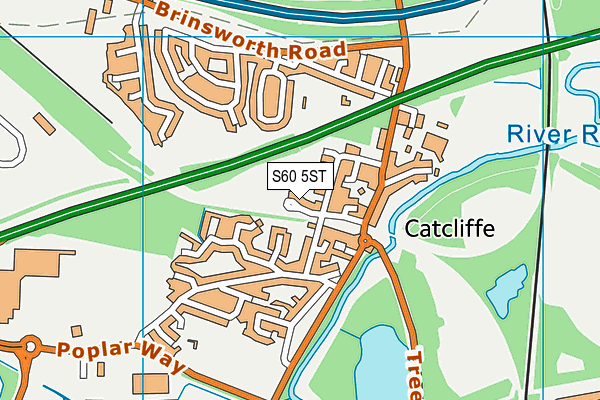 S60 5ST map - OS VectorMap District (Ordnance Survey)