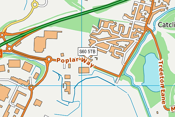 S60 5TB map - OS VectorMap District (Ordnance Survey)