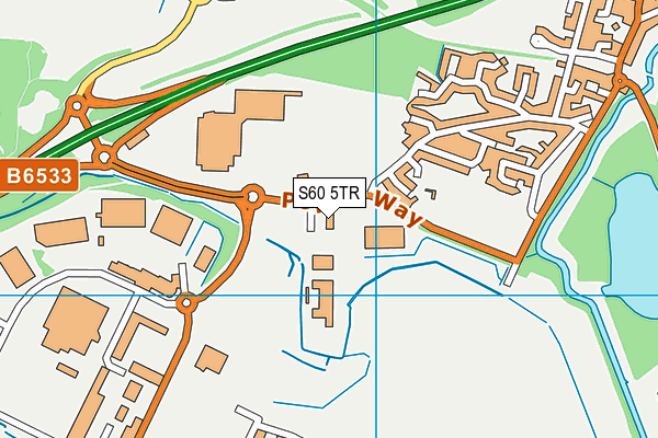 Poplar Way Recreation Ground map (S60 5TR) - OS VectorMap District (Ordnance Survey)