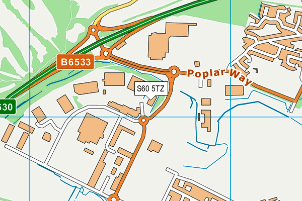 S60 5TZ map - OS VectorMap District (Ordnance Survey)