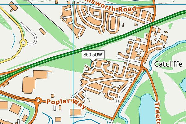 S60 5UW map - OS VectorMap District (Ordnance Survey)