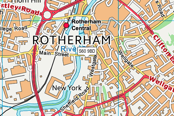 S60 9BD map - OS VectorMap District (Ordnance Survey)