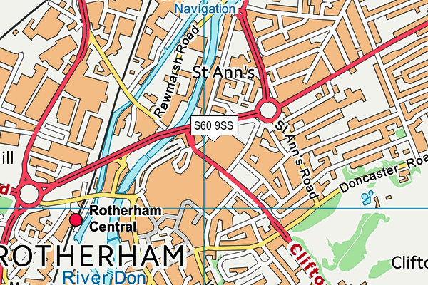 S60 9SS map - OS VectorMap District (Ordnance Survey)