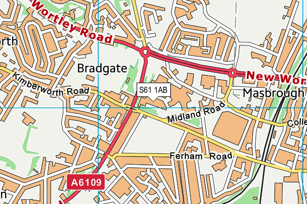 S61 1AB map - OS VectorMap District (Ordnance Survey)